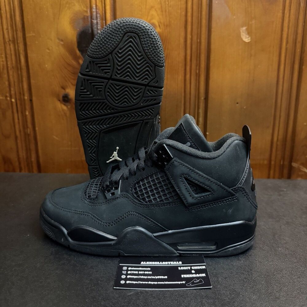 Jordan 4 Black Cat GS 6y 2025 Release Kids (IB4171-010) All Black Triple Black